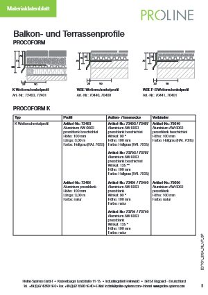 Datenblatt procoform & proform