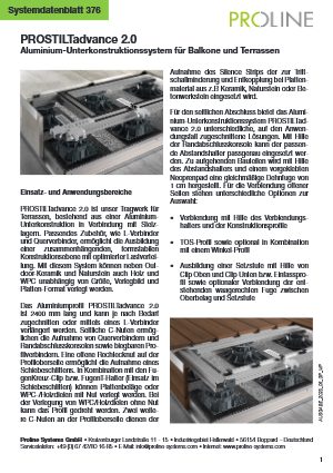 Datenblatt prostilt advance 2.0