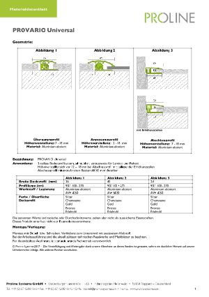 Datenblatt provario universal