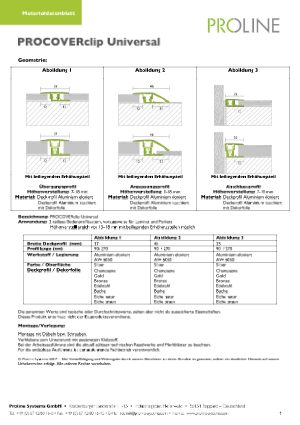 Datenblatt procover clip universal