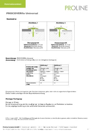 Datenblatt procover fix universal