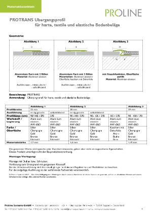 Datenblatt protrans flach