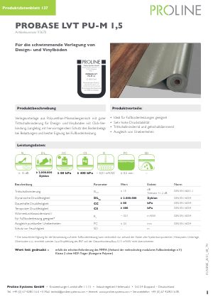 Datenblatt probase LVT PI-M 1,5