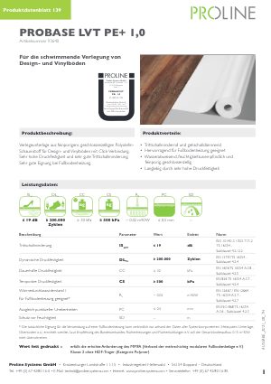Datenblatt probase LVT PE+ 1,0