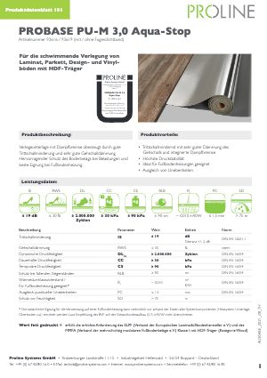 Datenblatt probase PU-M 3,0 Aqua Stop