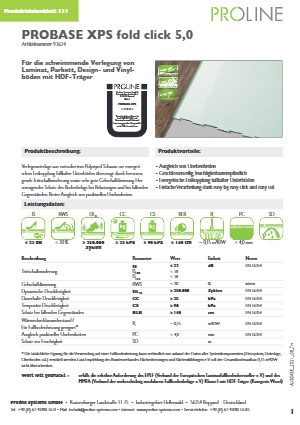 Datenblatt probase XPS fold click 5,0