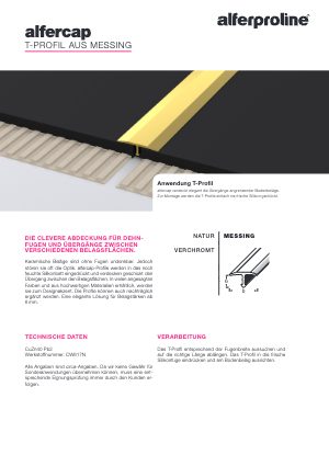 Datenblatt alfercap Messing