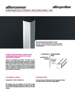 Datenblatt alfercorner Edelstahl V2A