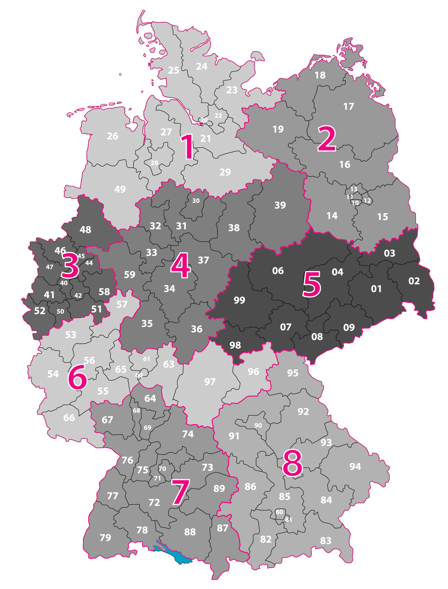 Vertriebsgebiete in Deutschland